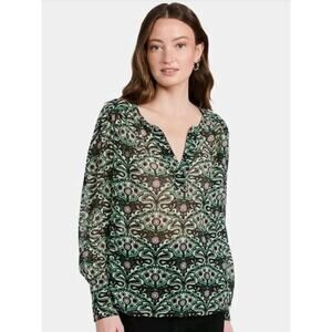 ba&sh NWT Fel Green Paisley Blouse 
Size 2
Retail 260.00